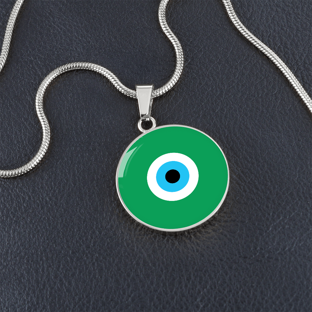 Evil Eye Necklace | Green Amulet | Free Shipping