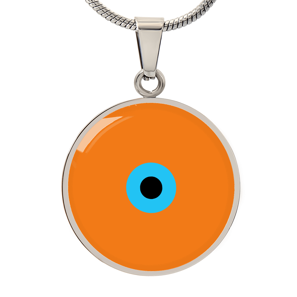 Evil Eye Necklace | Orange Amulet | Signature Design | Free Shipping