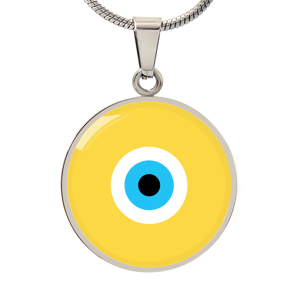 Evil Eye Necklace | Yellow Amulet | Free Shipping