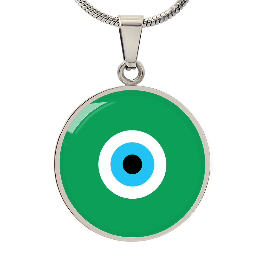 Evil Eye Necklace | Green Amulet | Free Shipping