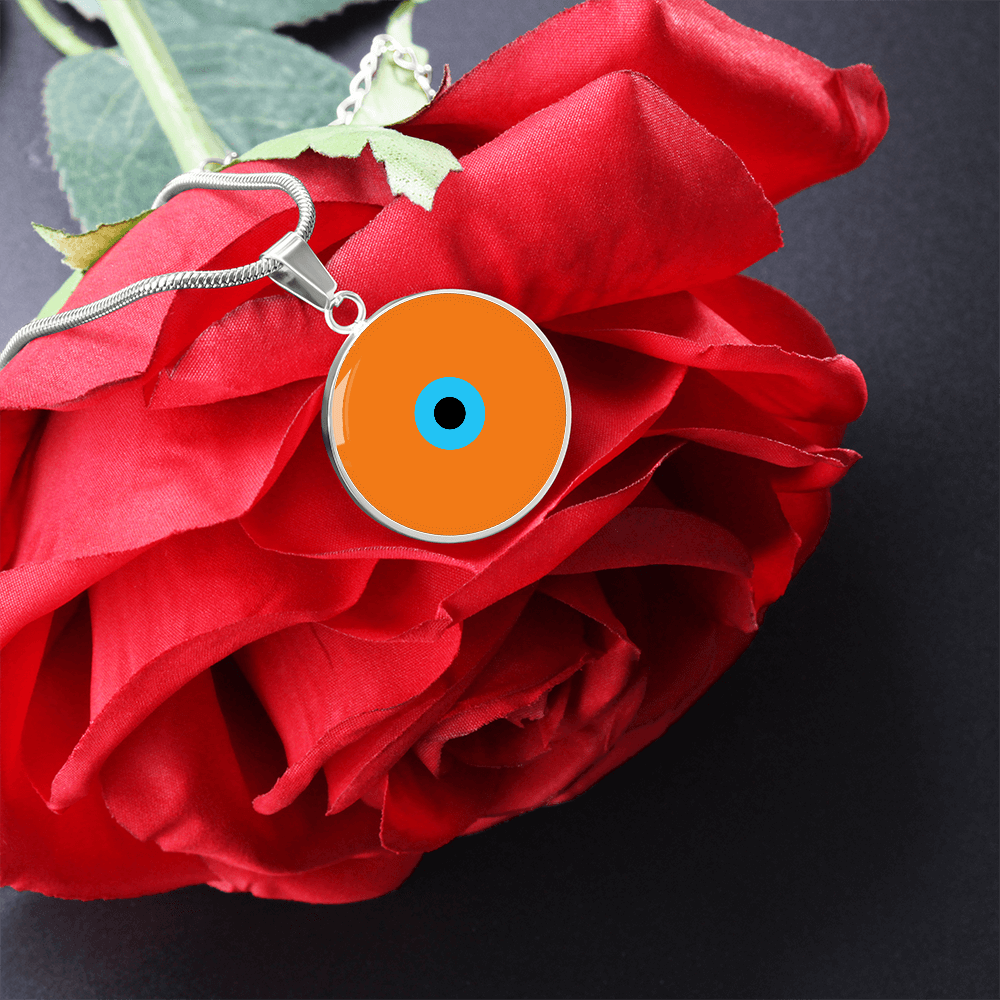 Evil Eye Necklace | Orange Amulet | Signature Design | Free Shipping