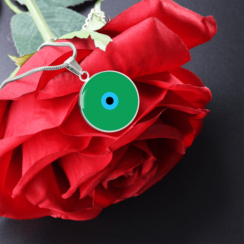 Evil Eye Necklace | Green Amulet | Signature Design | Free Shipping