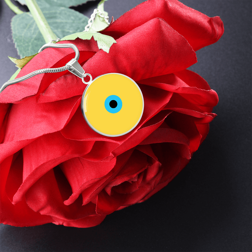 Evil Eye Necklace | Yellow Amulet | Signature Design | Free Shipping