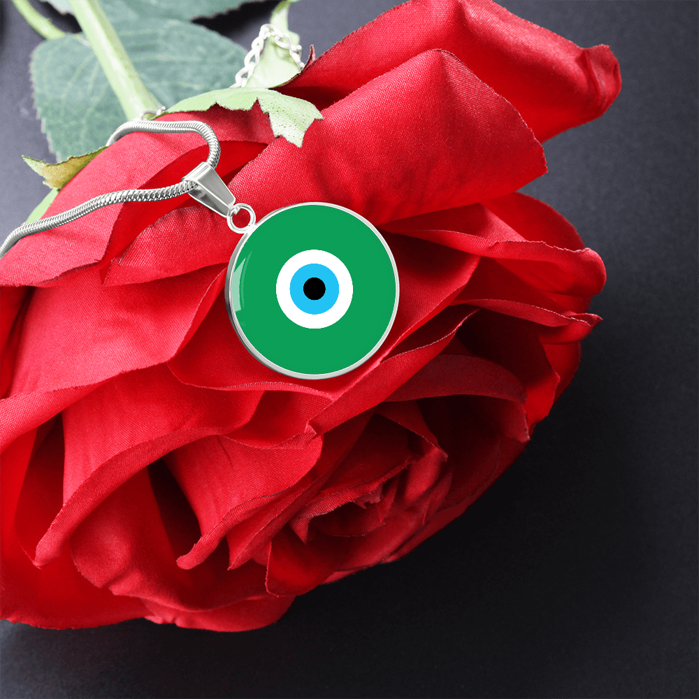 Evil Eye Necklace | Green Amulet | Free Shipping