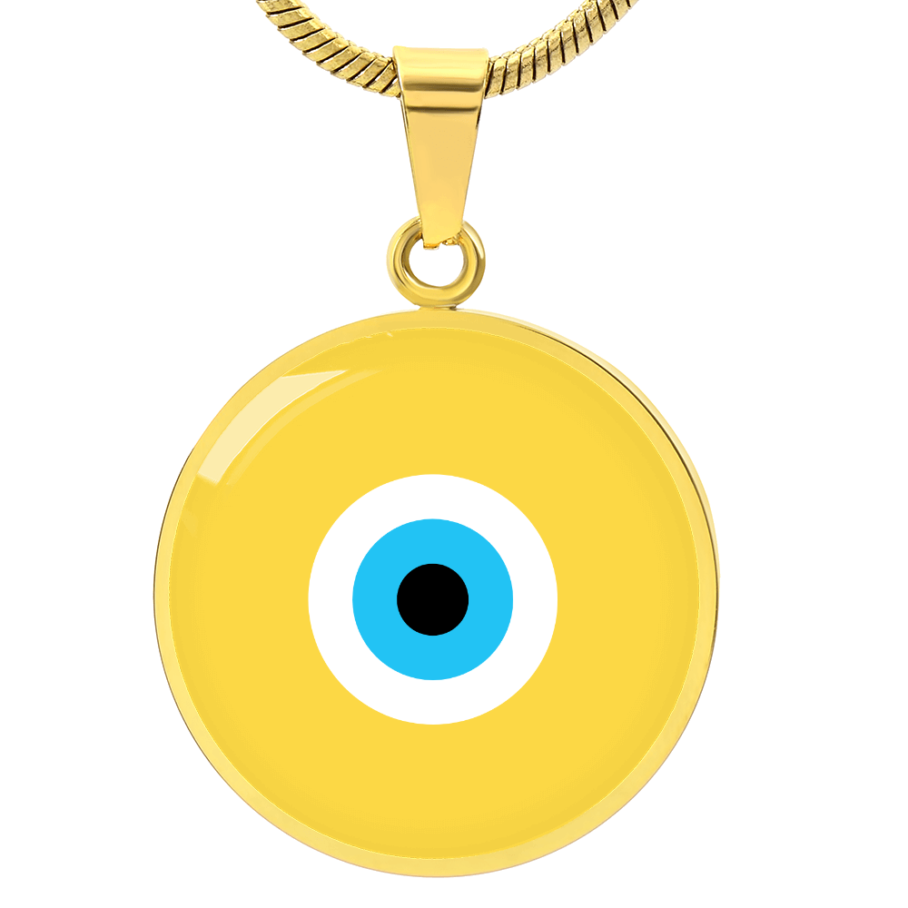 Evil Eye Necklace | Yellow Amulet | Free Shipping
