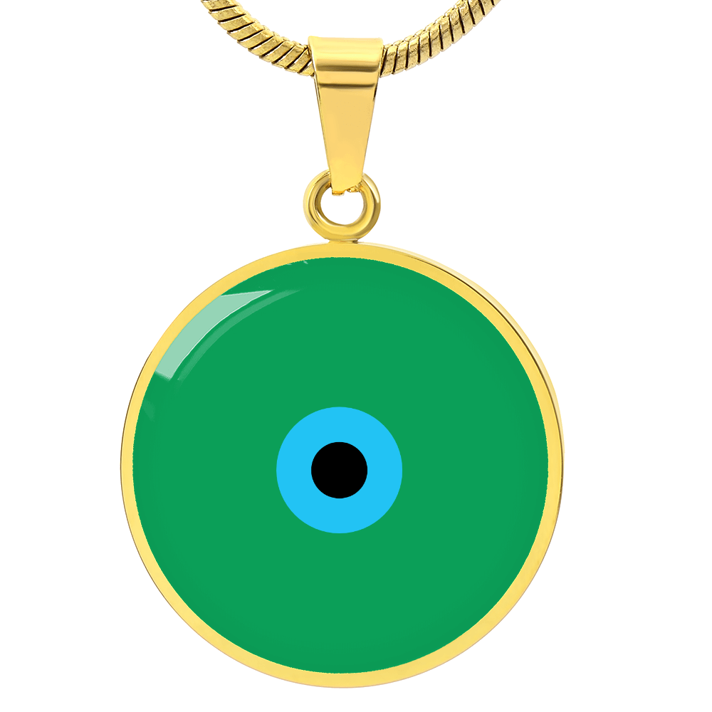 Evil Eye Necklace | Green Amulet | Signature Design | Free Shipping