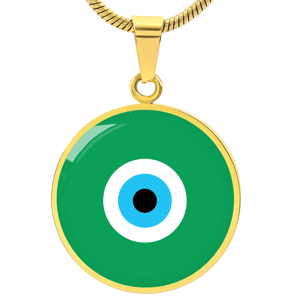 Evil Eye Necklace | Green Amulet | Free Shipping