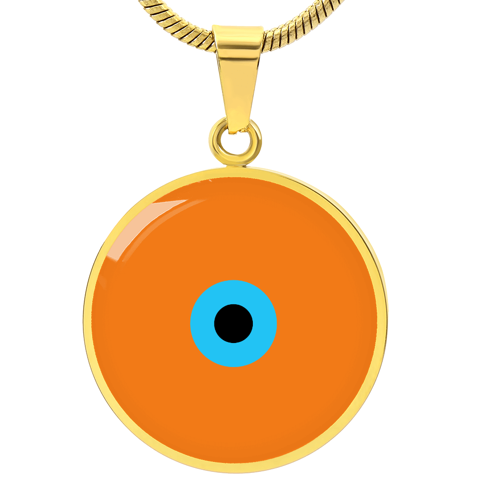 Evil Eye Necklace | Orange Amulet | Signature Design | Free Shipping