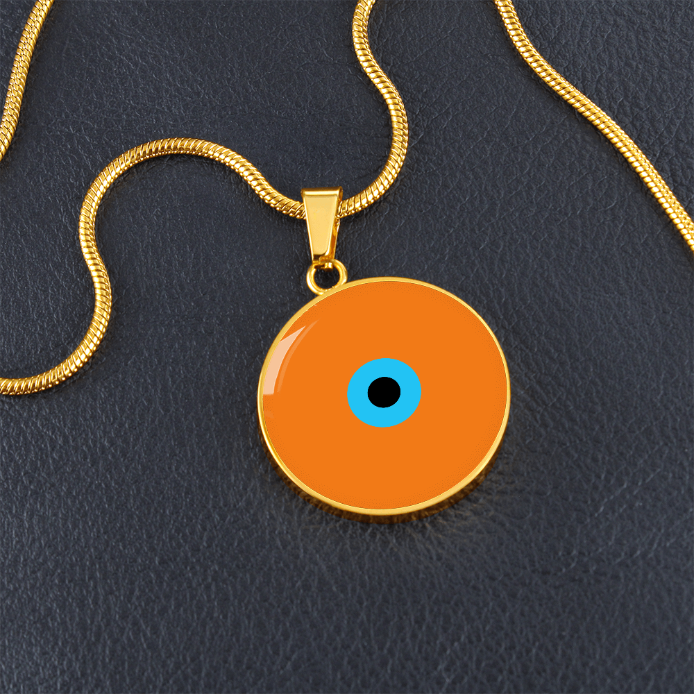 Evil Eye Necklace | Orange Amulet | Signature Design | Free Shipping