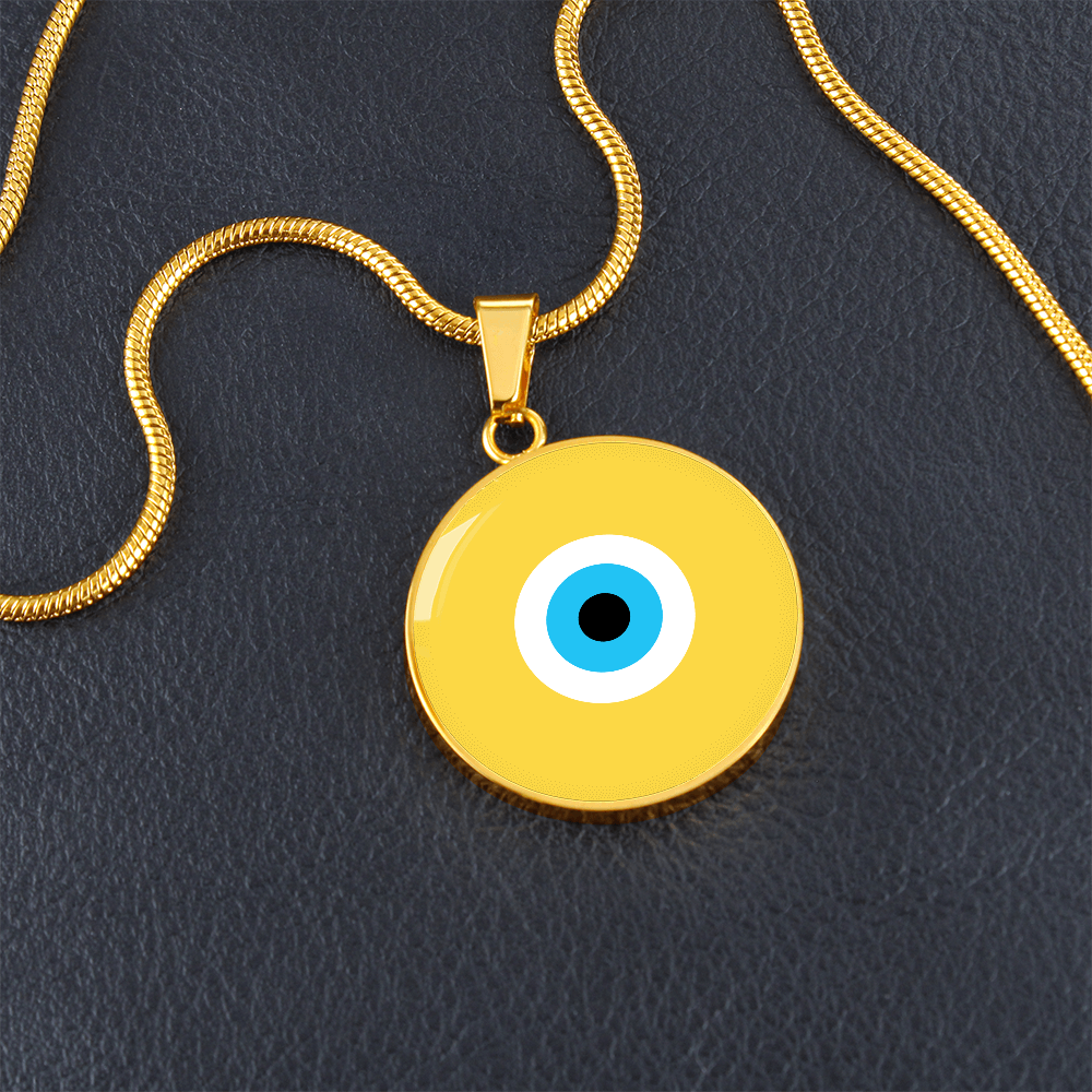 Evil Eye Necklace | Yellow Amulet | Free Shipping