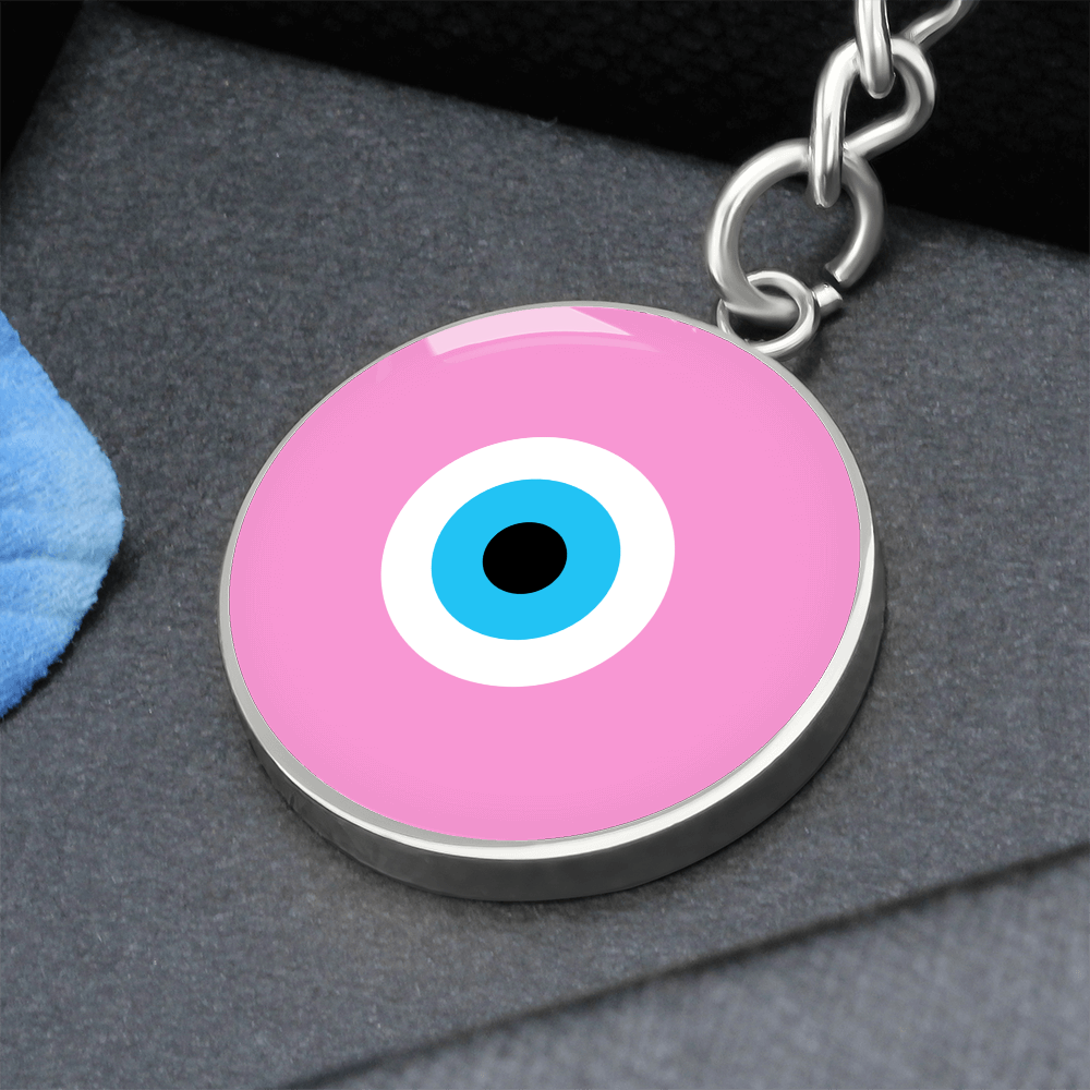 Evil Eye Keychain | Soft Pink Amulet | Free Shipping