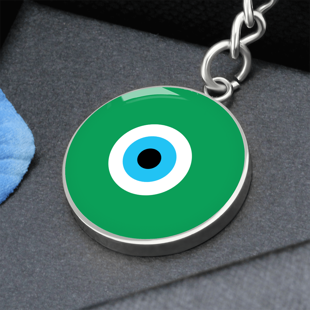 Evil Eye Keychain | Green Amulet | Free Shipping