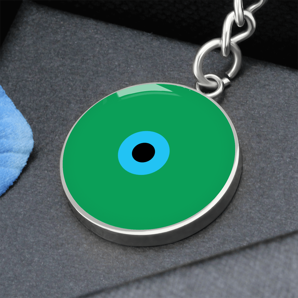 Evil Eye Keychain | Green Amulet | Signature Design | Free Shipping
