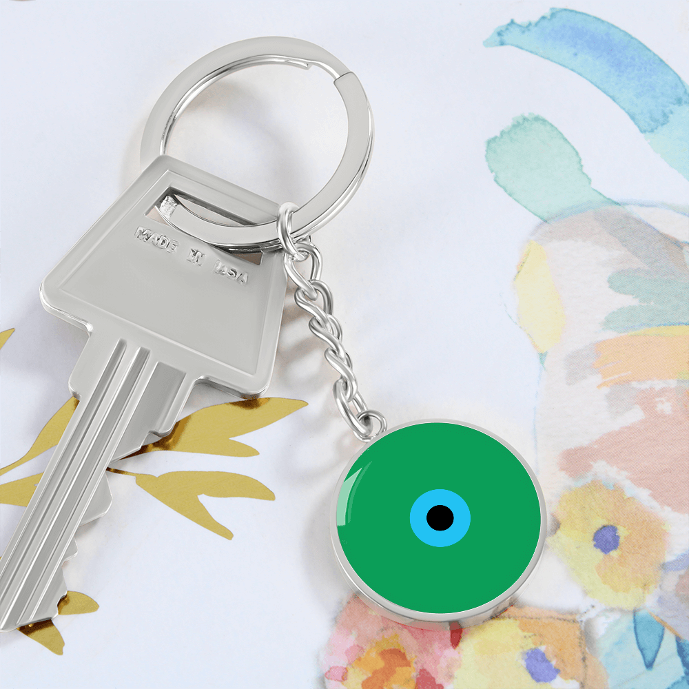 Evil Eye Keychain | Green Amulet | Signature Design | Free Shipping