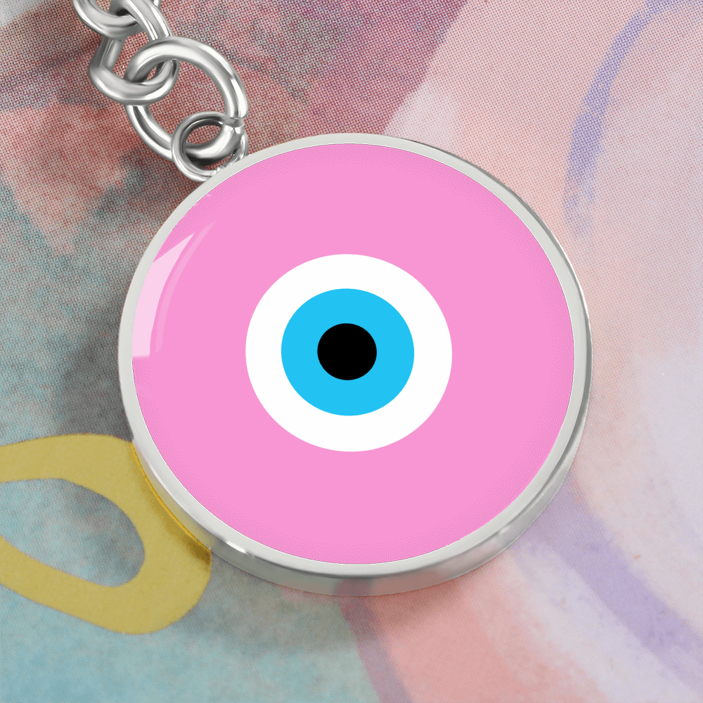 Evil Eye Keychain | Soft Pink Amulet | Free Shipping