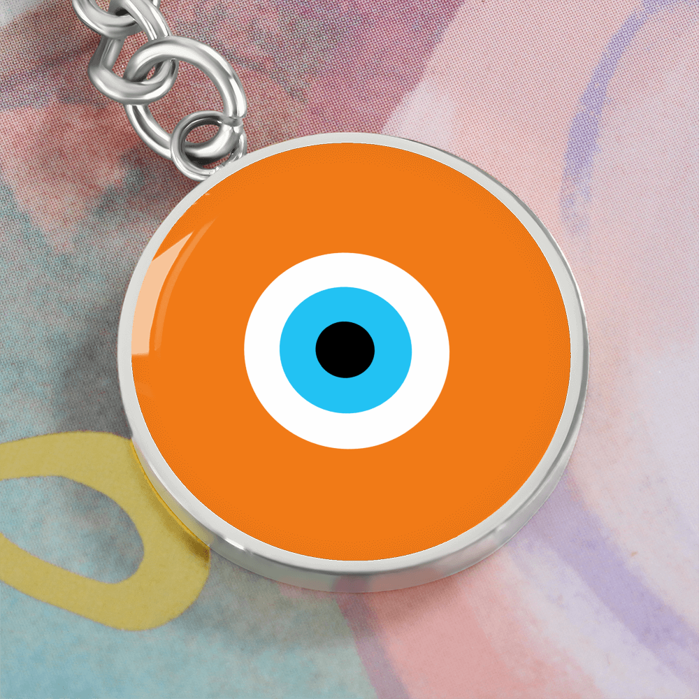 Evil Eye Keychain | Orange Amulet | Free Shipping
