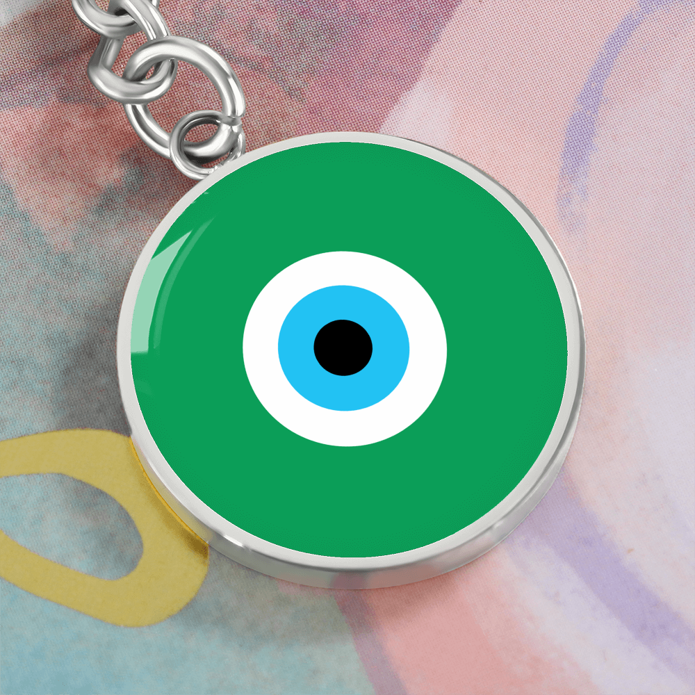 Evil Eye Keychain | Green Amulet | Free Shipping