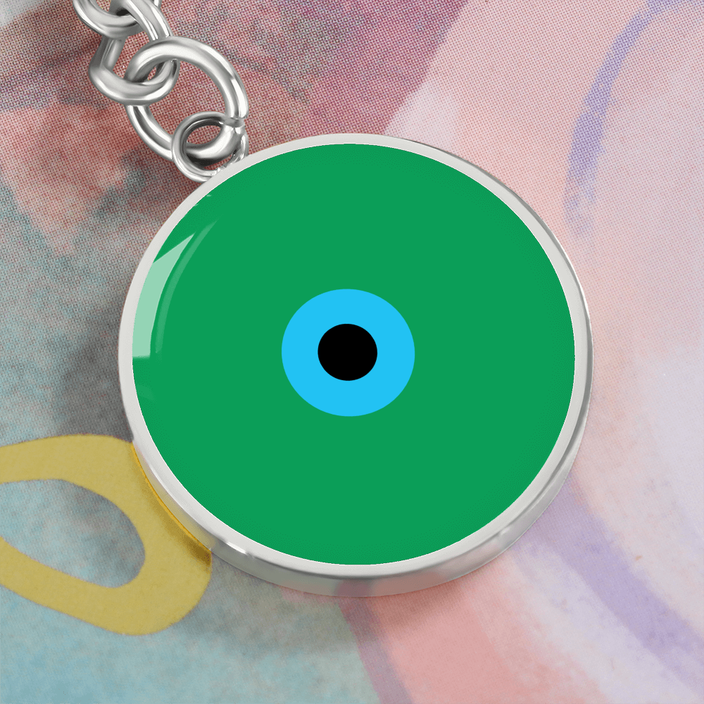 Evil Eye Keychain | Green Amulet | Signature Design | Free Shipping