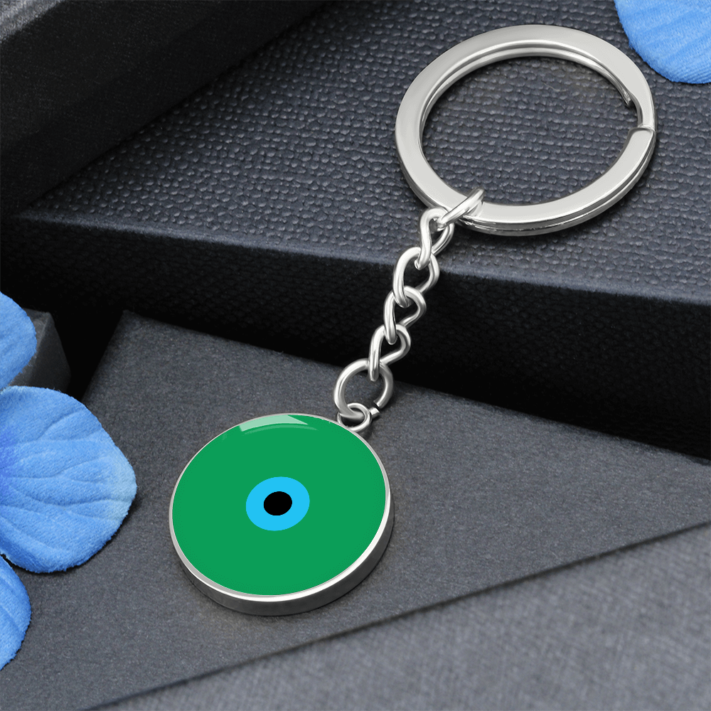 Evil Eye Keychain | Green Amulet | Signature Design | Free Shipping