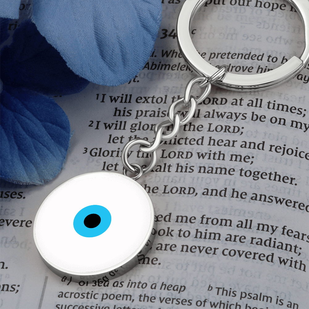 Evil Eye Keychain | White Amulet | Free Shipping