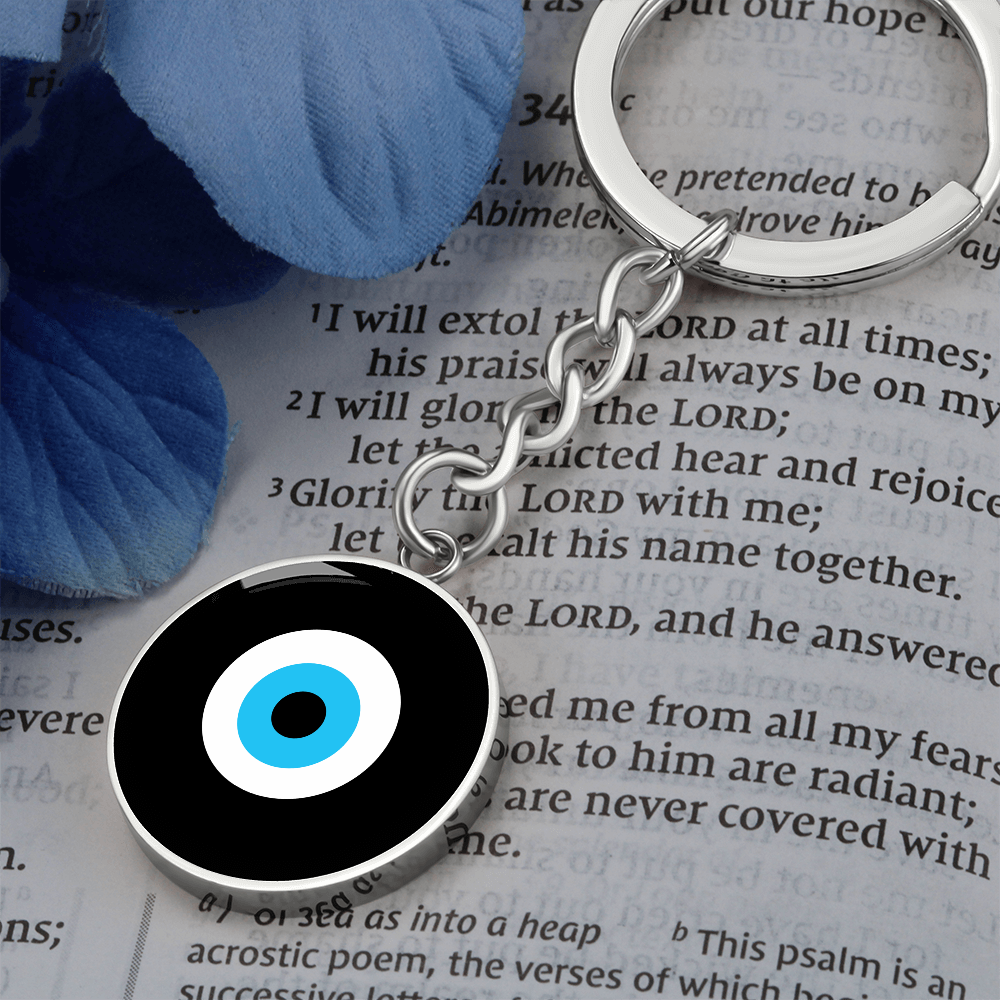Evil Eye Keychain | Black Amulet | Free Shipping