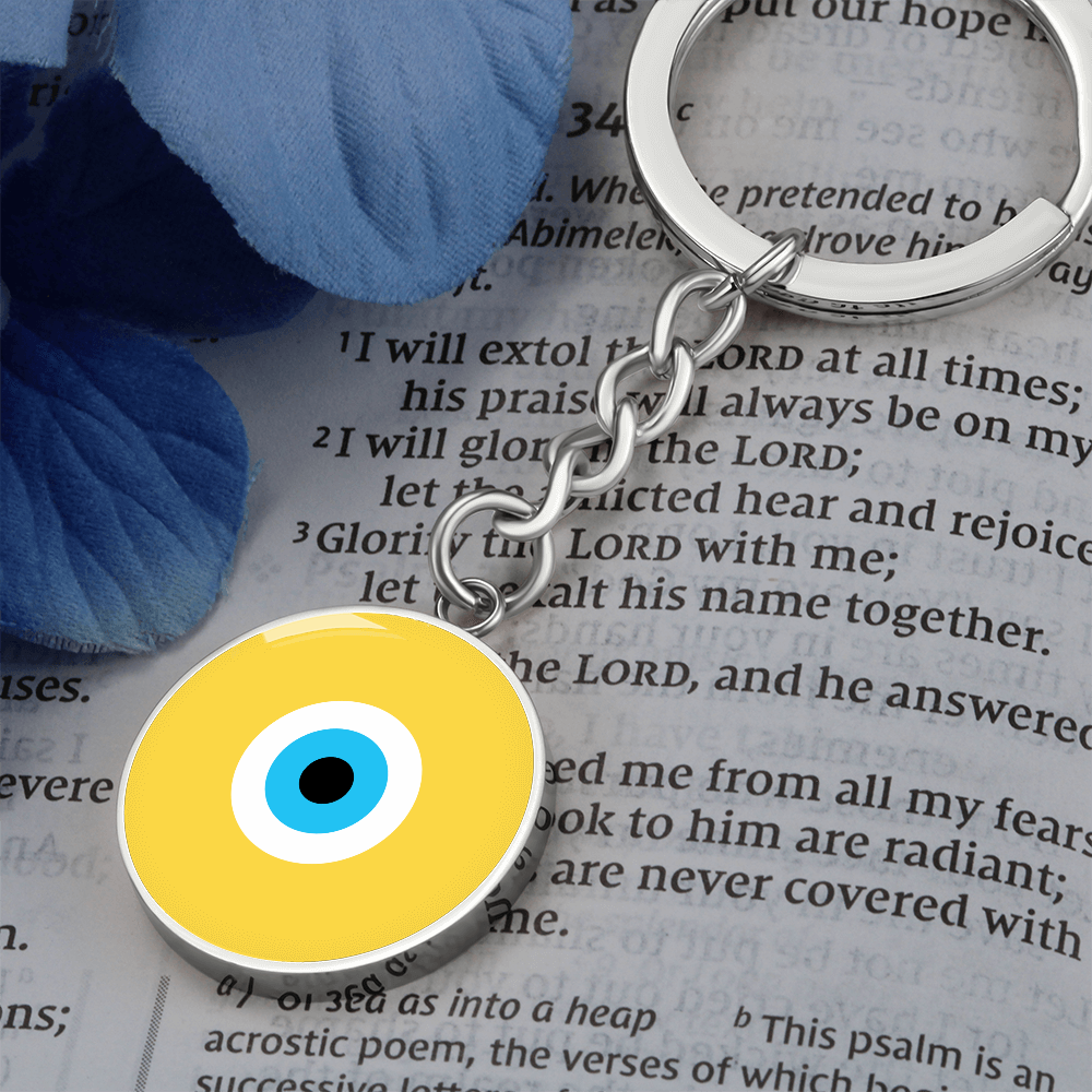 Evil Eye Keychain | Yellow Amulet | Signature Design | Free Shipping