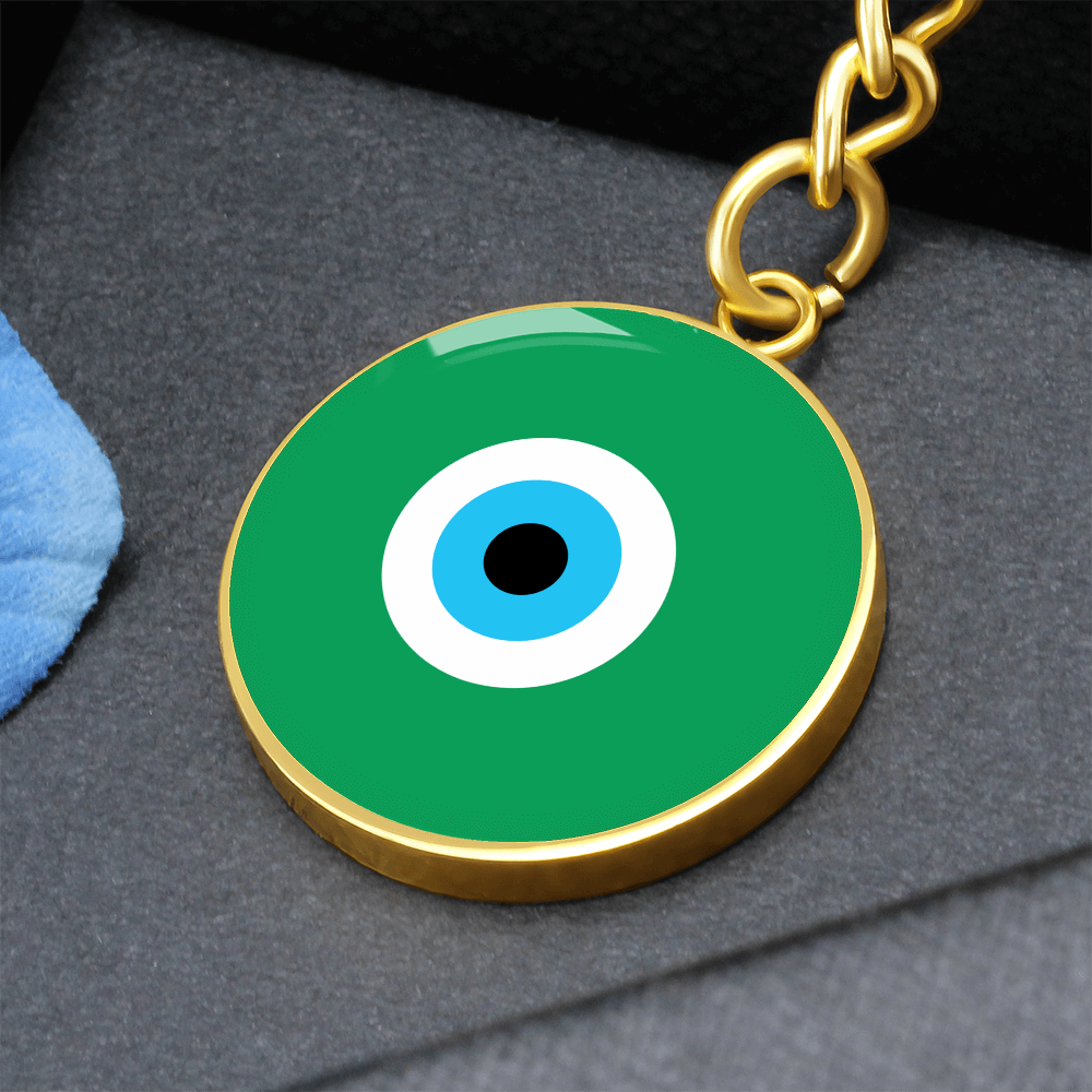 Evil Eye Keychain | Green Amulet | Free Shipping