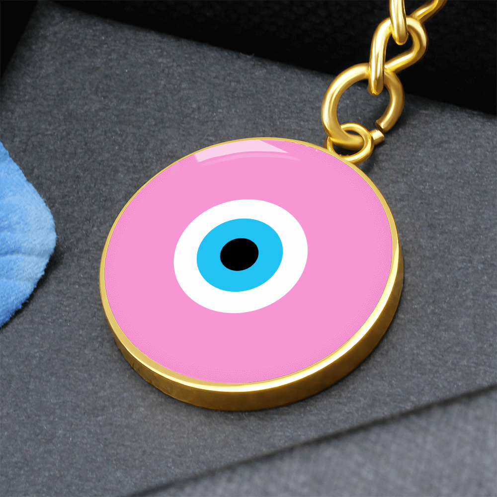 Evil Eye Keychain | Soft Pink Amulet | Free Shipping