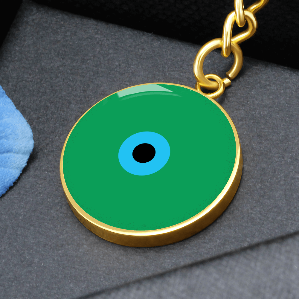 Evil Eye Keychain | Green Amulet | Signature Design | Free Shipping