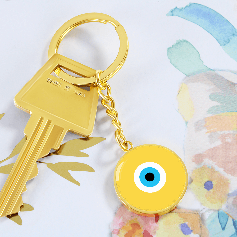 Evil Eye Keychain | Yellow Amulet | Signature Design | Free Shipping