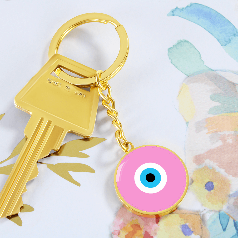Evil Eye Keychain | Soft Pink Amulet | Free Shipping