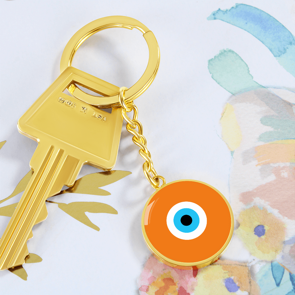 Evil Eye Keychain | Orange Amulet | Free Shipping