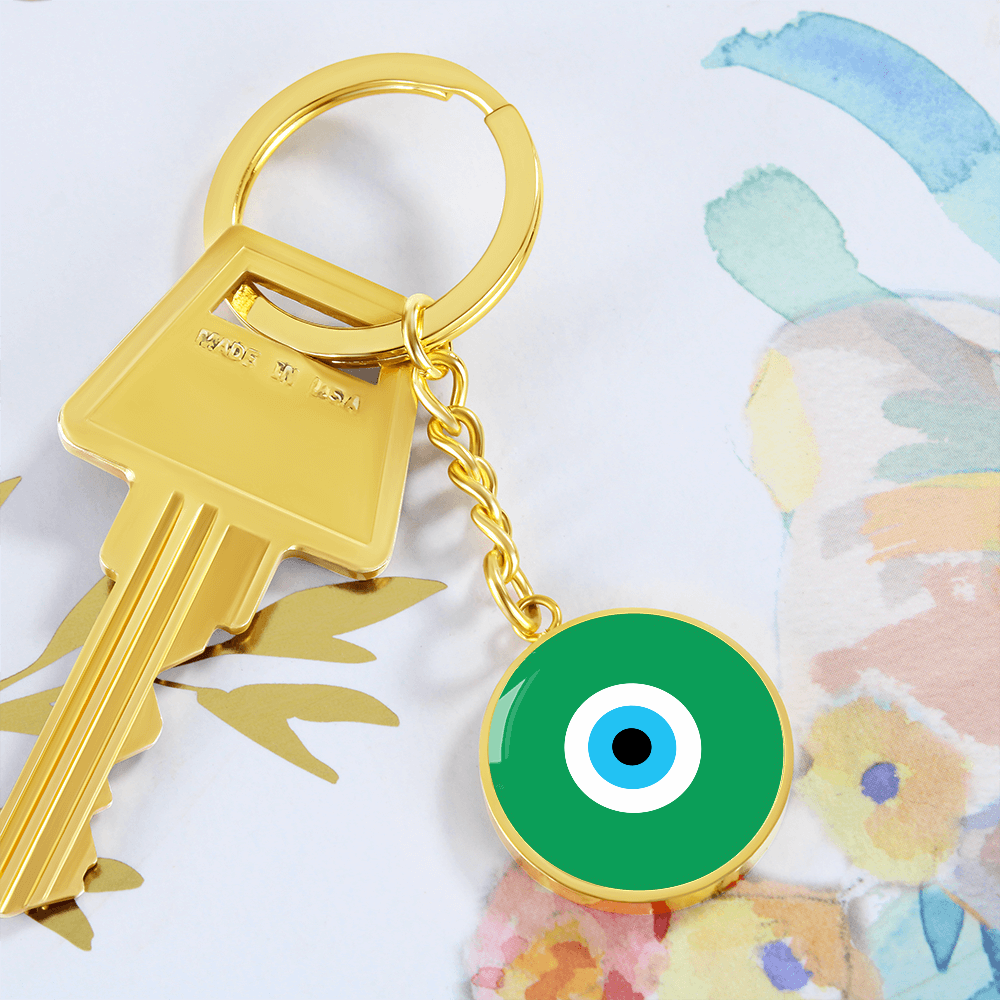 Evil Eye Keychain | Green Amulet | Free Shipping
