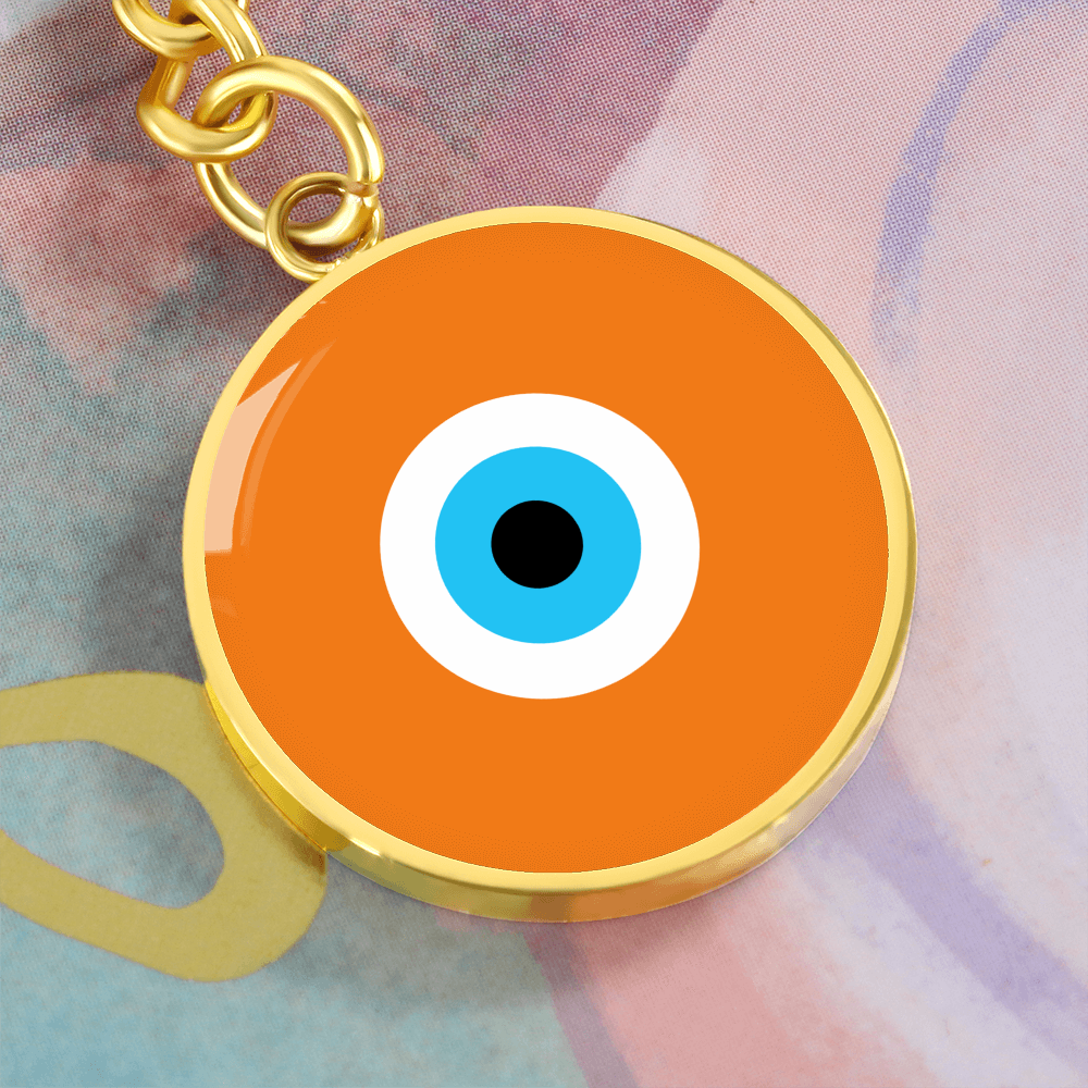 Evil Eye Keychain | Orange Amulet | Free Shipping