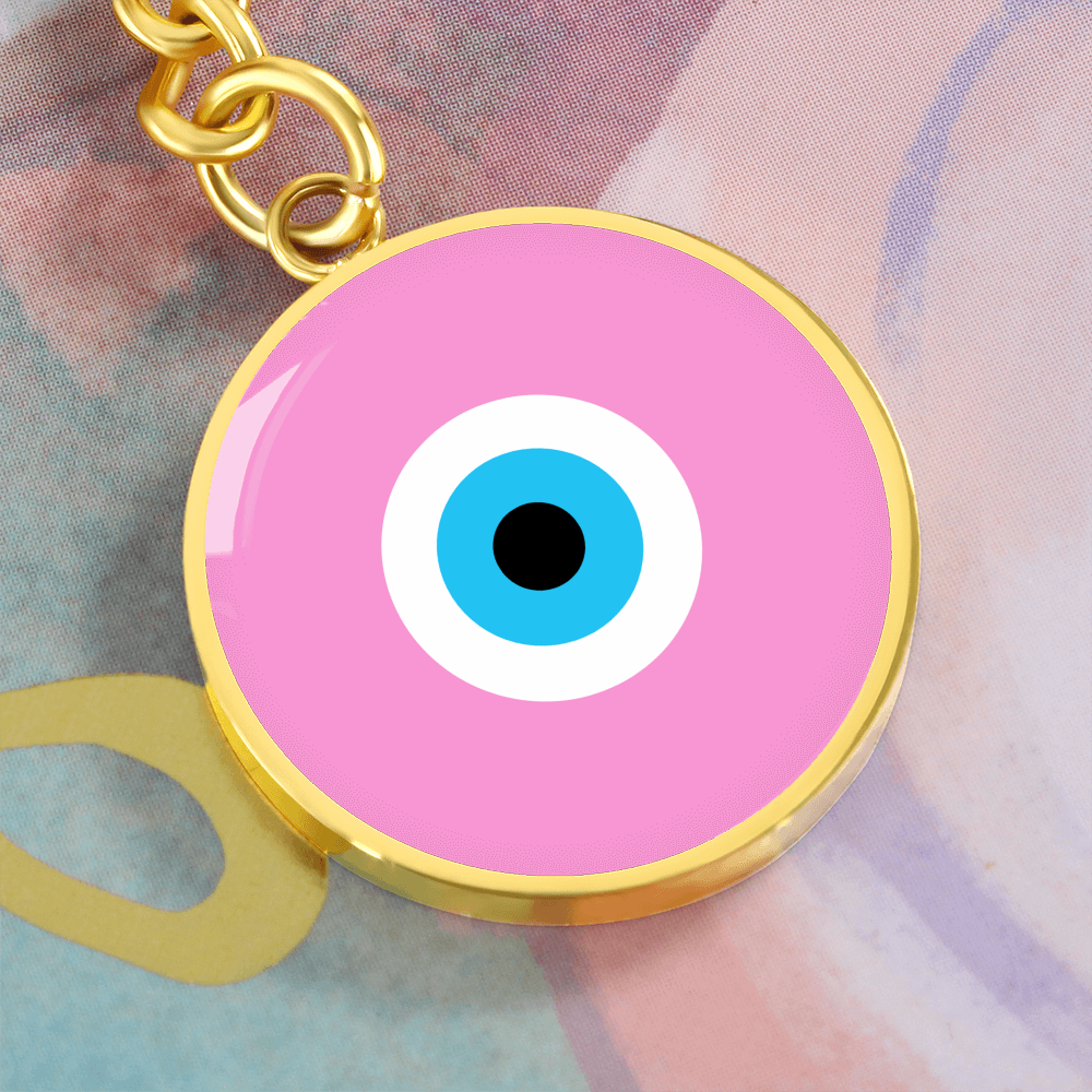 Evil Eye Keychain | Soft Pink Amulet | Free Shipping