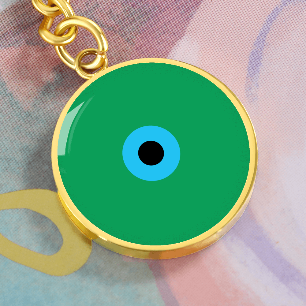 Evil Eye Keychain | Green Amulet | Signature Design | Free Shipping