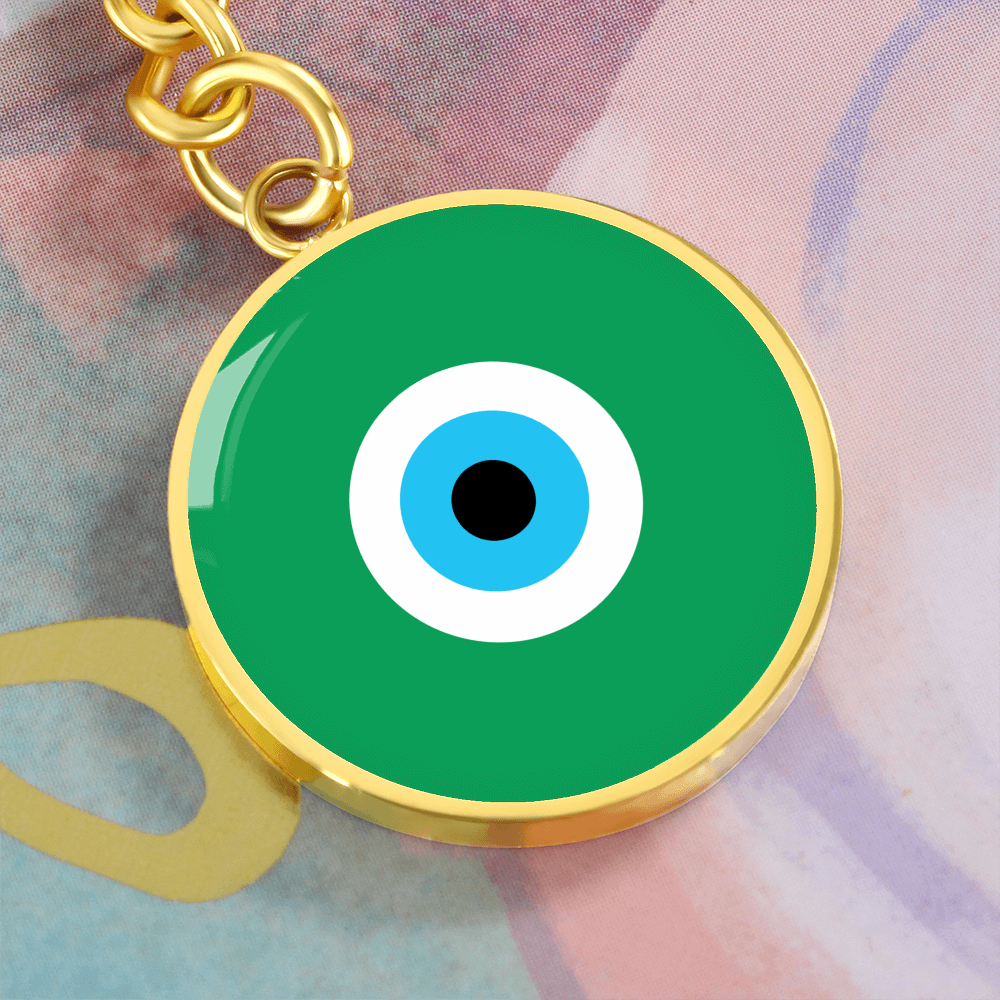 Evil Eye Keychain | Green Amulet | Free Shipping