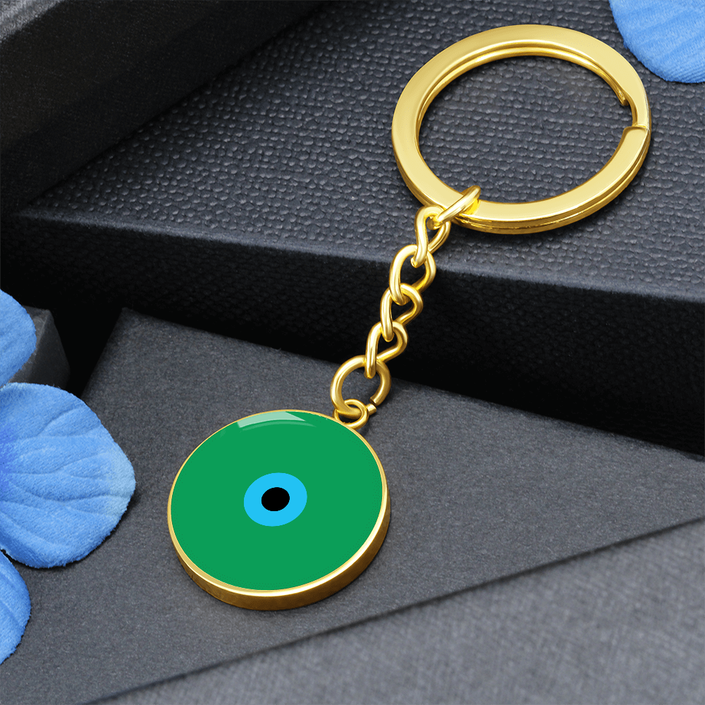 Evil Eye Keychain | Green Amulet | Signature Design | Free Shipping
