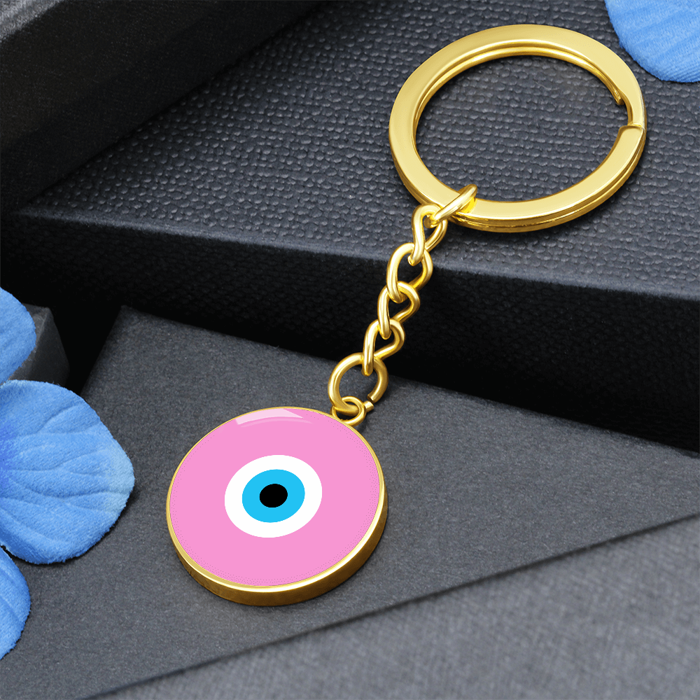 Evil Eye Keychain | Soft Pink Amulet | Free Shipping