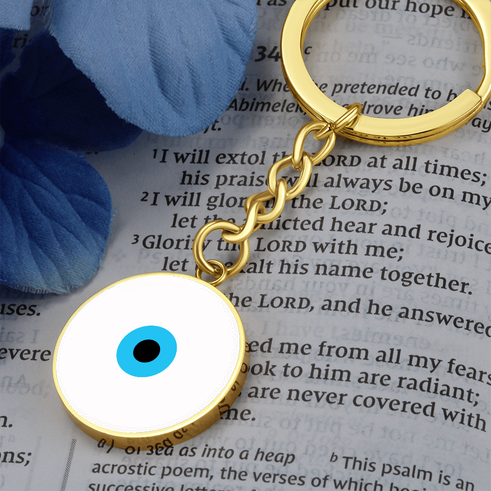 Evil Eye Keychain | White Amulet | Free Shipping