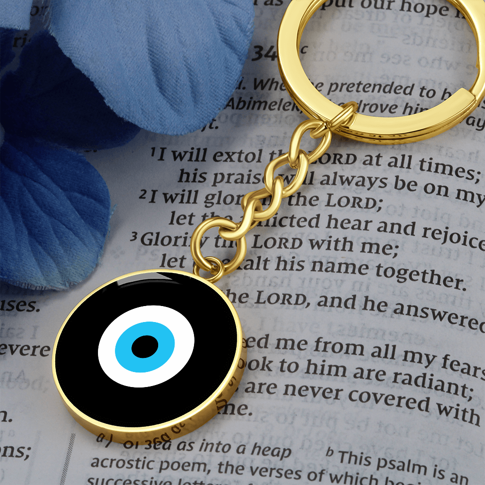 Evil Eye Keychain | Black Amulet | Free Shipping