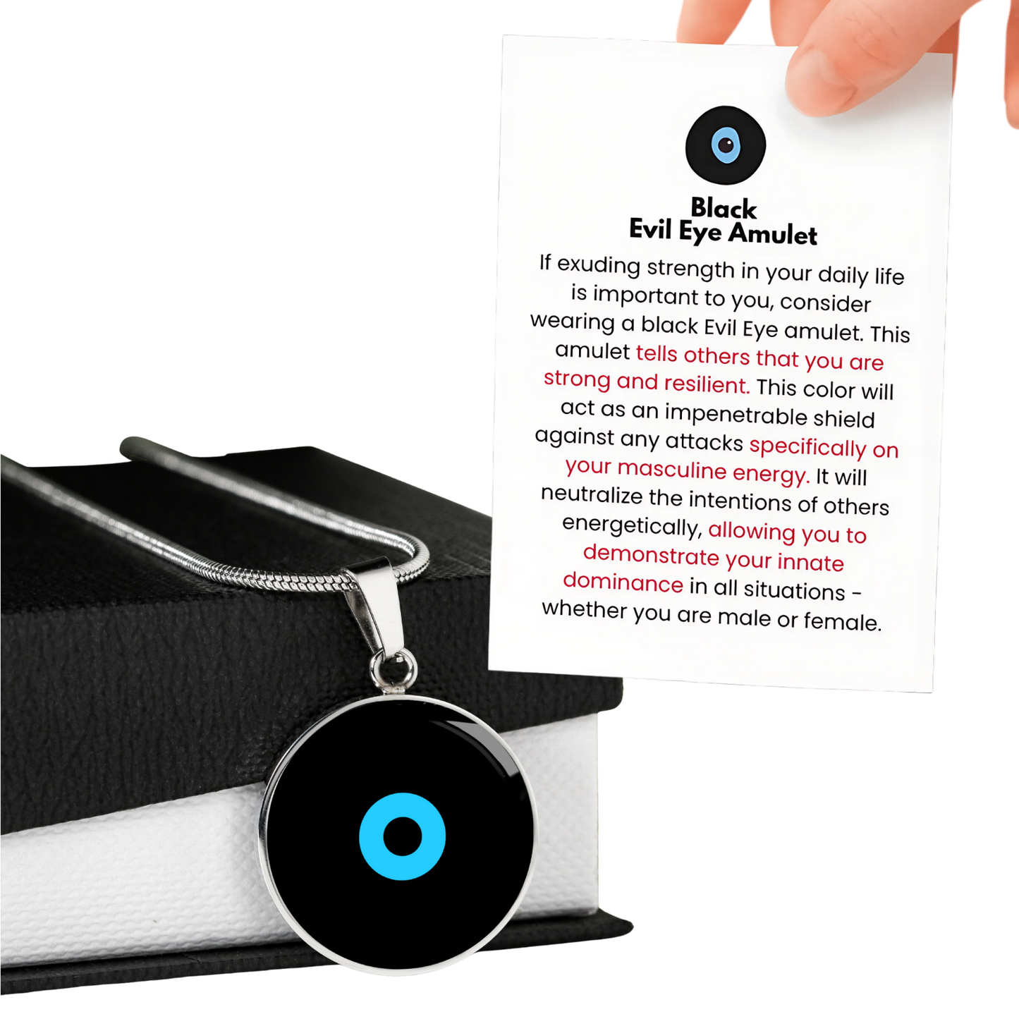 Evil Eye Necklace | Black Amulet | Signature Design | Free Shipping