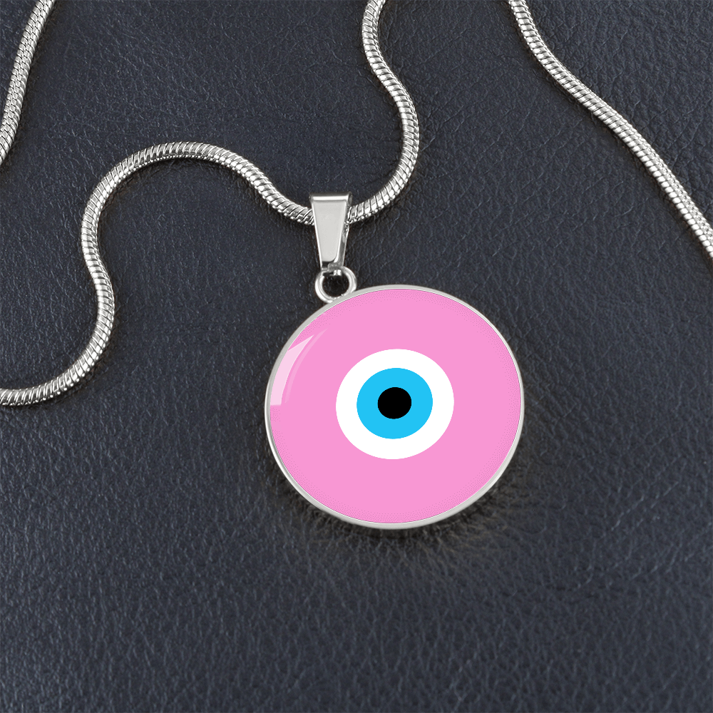 Evil Eye Necklace | Soft Pink Amulet  | Free Shipping