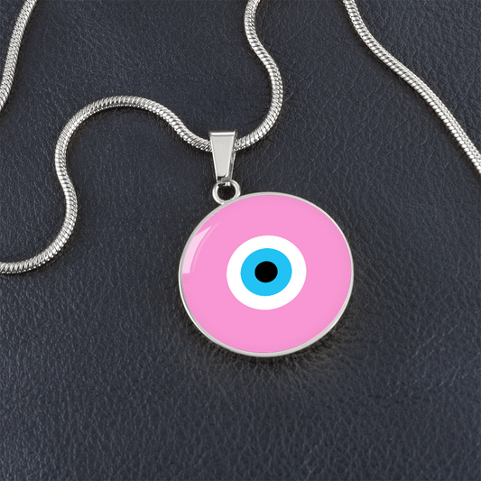 Evil Eye Necklace | Soft Pink | Free Shipping