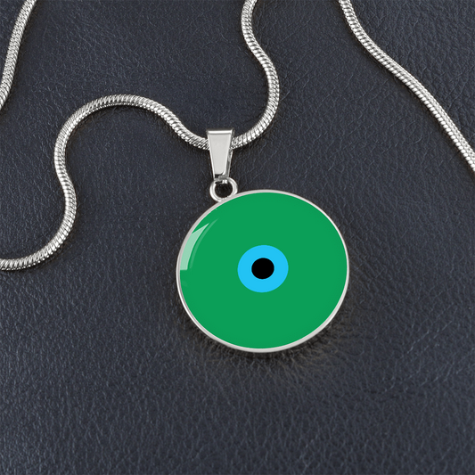 Evil Eye Necklace | Green Amulet |  Signature Design | Free Shipping