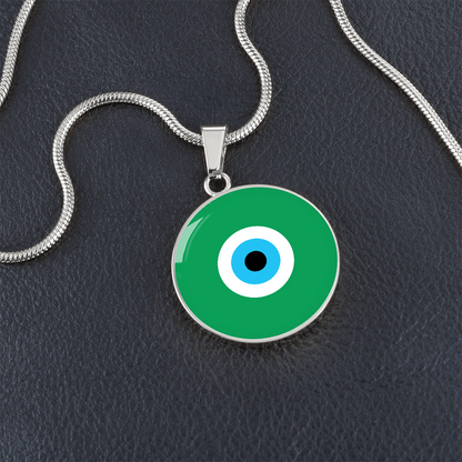 Evil Eye Necklace | Green Amulet | Free Shipping
