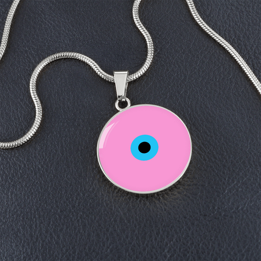 Evil Eye Necklace | Pink Amulet |  Signature Design | Free Shipping