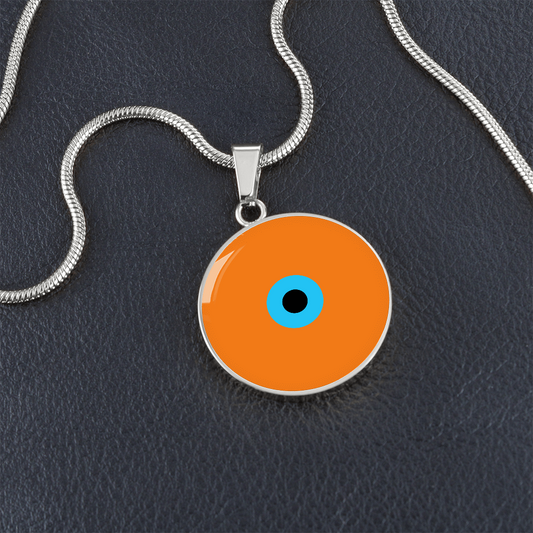 Evil Eye Necklace | Orange Amulet |  Signature Design | Free Shipping