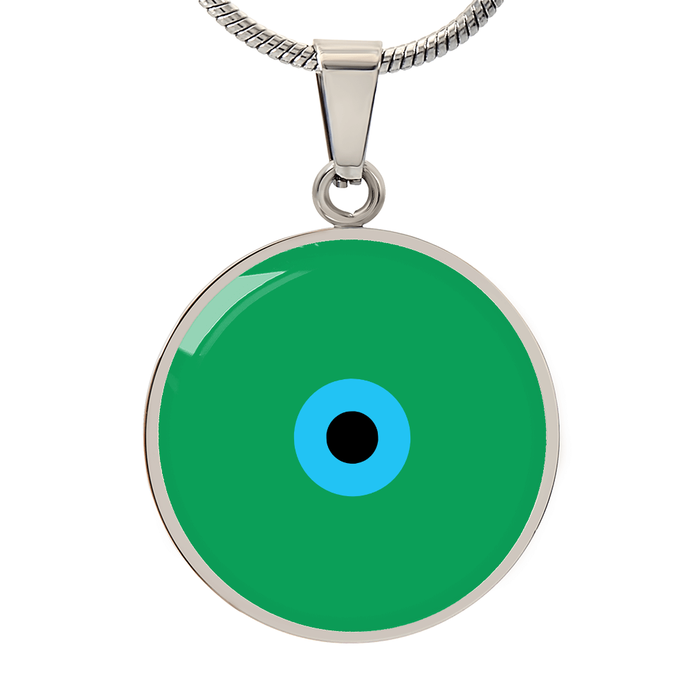 Evil Eye Necklace | Green Amulet |  Signature Design | Free Shipping