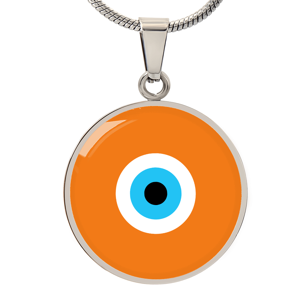 Evil Eye Necklace | Orange Amulet | Free Shipping